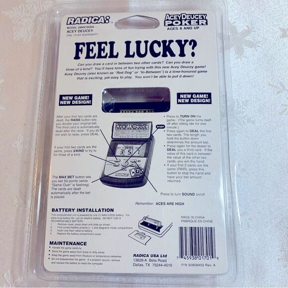 Radica Acey Deucey Poker Electronic Game Sealed NWT - Picture 3 of 5